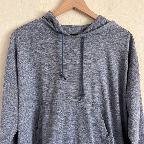 Nike Women's Yoga Jersey Crop Hoodie Sweatshirt size Large Heathered Blue Active - Picture 4 of 12